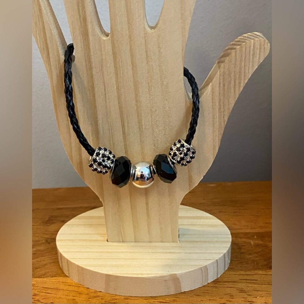 NEW European faux leather charm bracelet